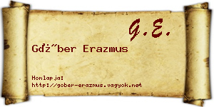Góber Erazmus névjegykártya